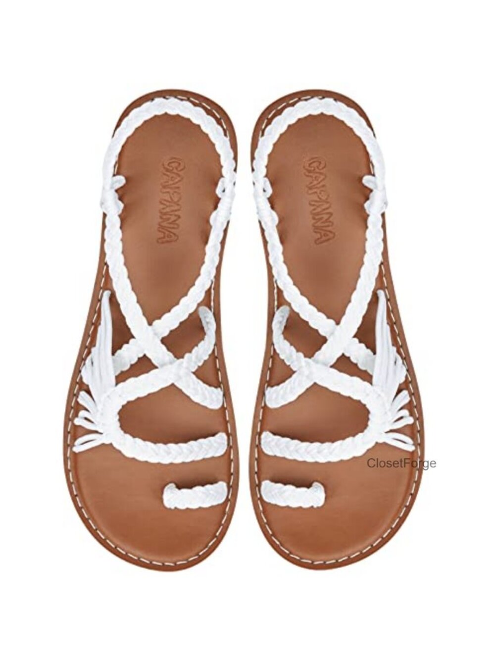 Woven Flat Sandals Strappy Braided Boho Rope Gladiator Slip On Comfortable